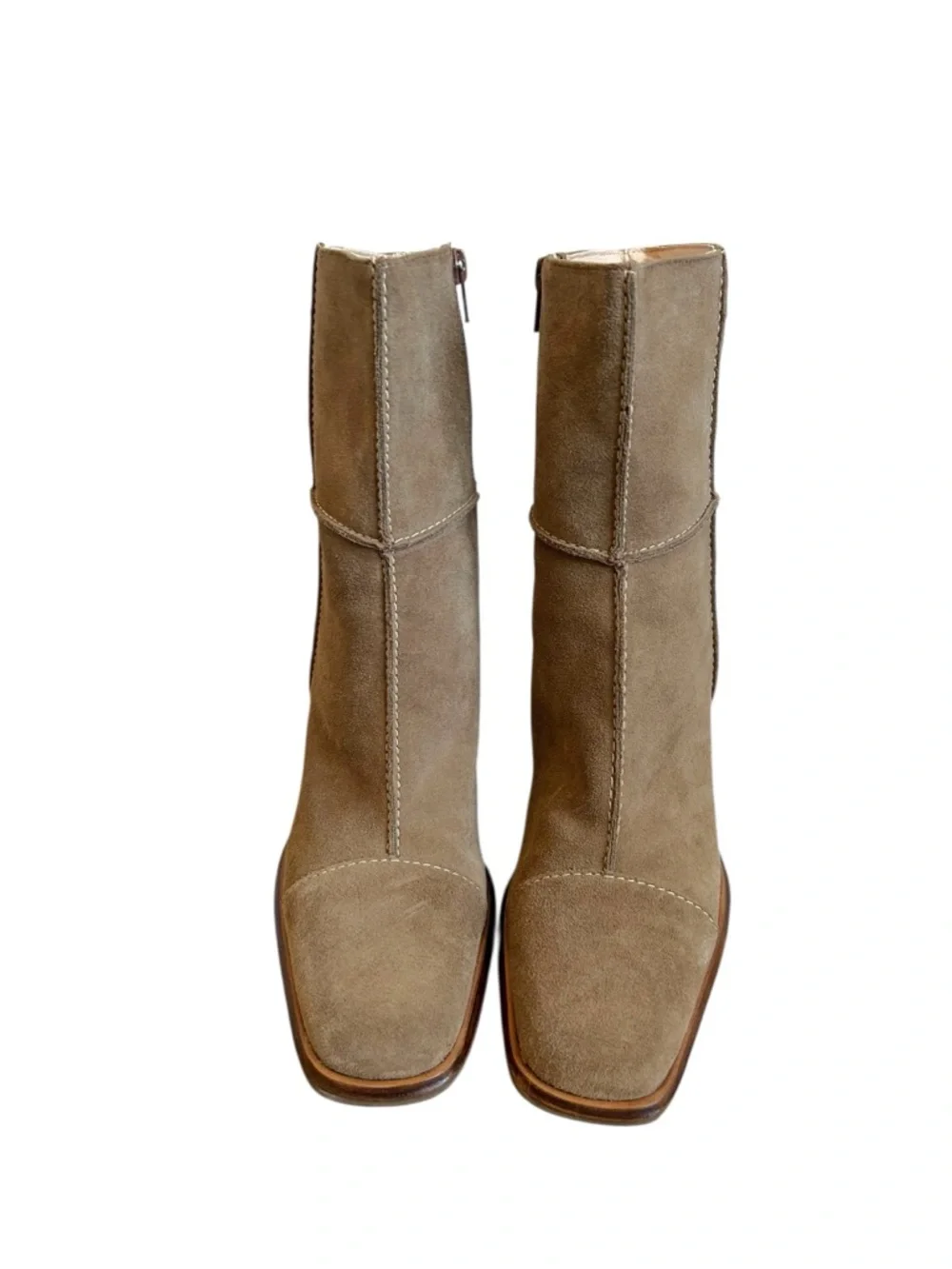 Canyon River Blues Vintage Y2k Brown Suede Blade Heel Boots Womens 9.5 - Picture 2 of 10